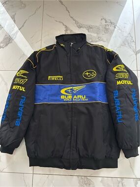 Subaru Racing Jacket Blue Black – Vintage Embroidered Bomber